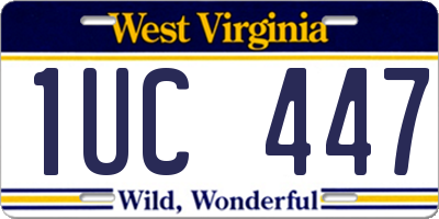 WV license plate 1UC447