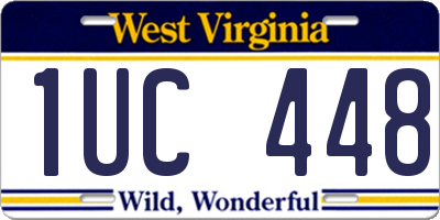 WV license plate 1UC448