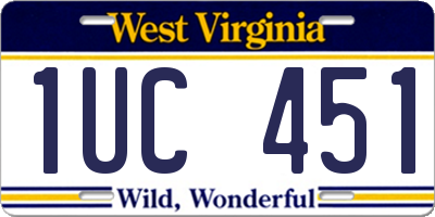 WV license plate 1UC451