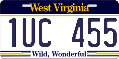 WV license plate 1UC455