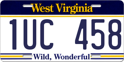 WV license plate 1UC458