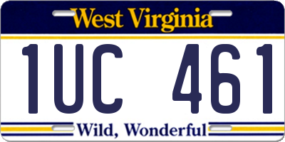 WV license plate 1UC461