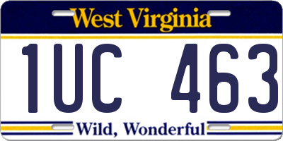 WV license plate 1UC463