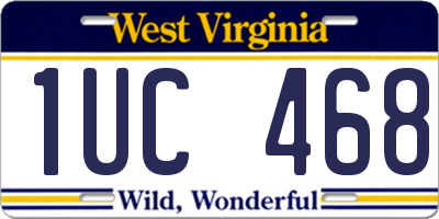 WV license plate 1UC468