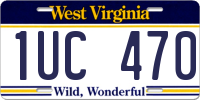 WV license plate 1UC470