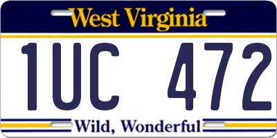 WV license plate 1UC472