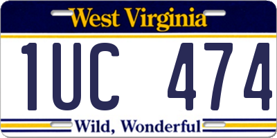 WV license plate 1UC474