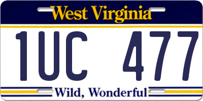 WV license plate 1UC477