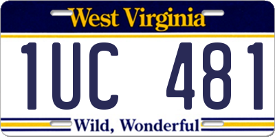 WV license plate 1UC481