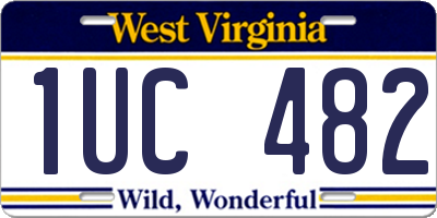 WV license plate 1UC482