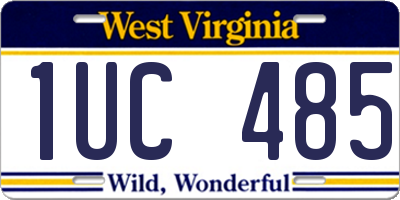 WV license plate 1UC485
