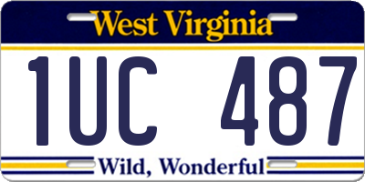 WV license plate 1UC487