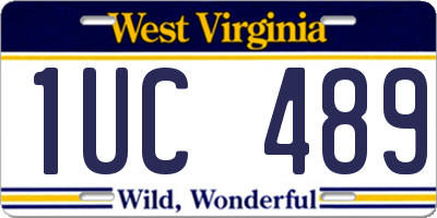 WV license plate 1UC489