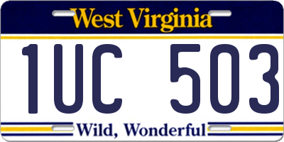 WV license plate 1UC503