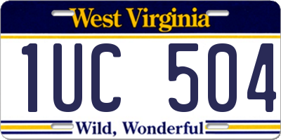 WV license plate 1UC504