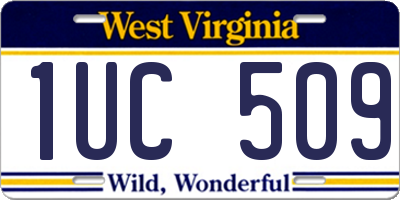 WV license plate 1UC509