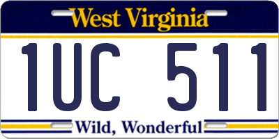 WV license plate 1UC511