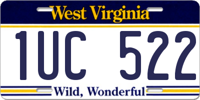 WV license plate 1UC522