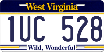 WV license plate 1UC528