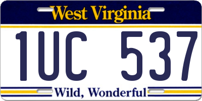WV license plate 1UC537