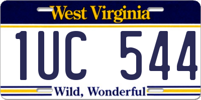 WV license plate 1UC544