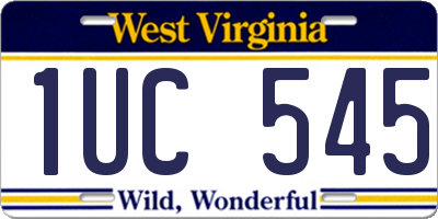 WV license plate 1UC545