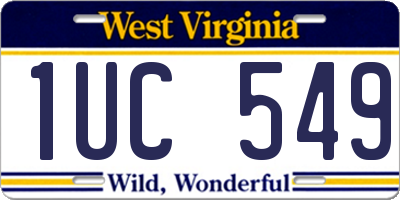 WV license plate 1UC549