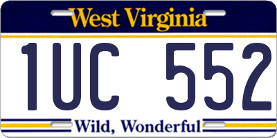 WV license plate 1UC552