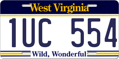 WV license plate 1UC554