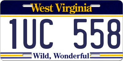 WV license plate 1UC558