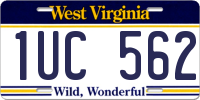 WV license plate 1UC562