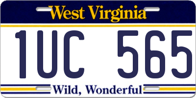 WV license plate 1UC565