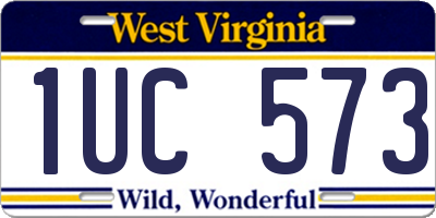 WV license plate 1UC573