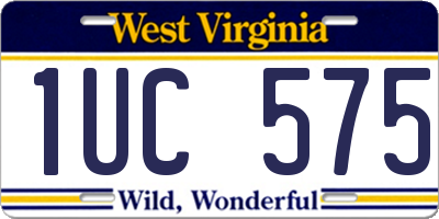 WV license plate 1UC575
