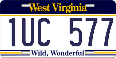 WV license plate 1UC577