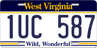 WV license plate 1UC587