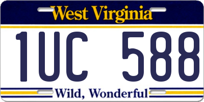 WV license plate 1UC588
