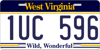 WV license plate 1UC596