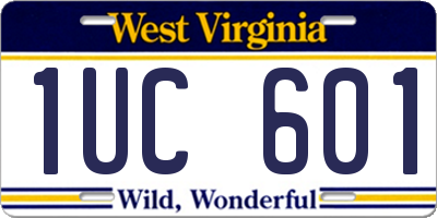 WV license plate 1UC601
