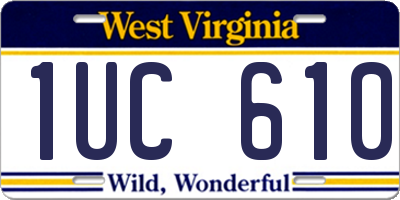 WV license plate 1UC610