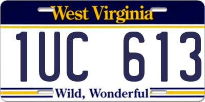 WV license plate 1UC613