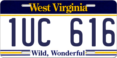 WV license plate 1UC616