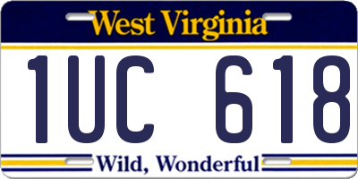 WV license plate 1UC618