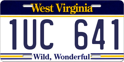 WV license plate 1UC641