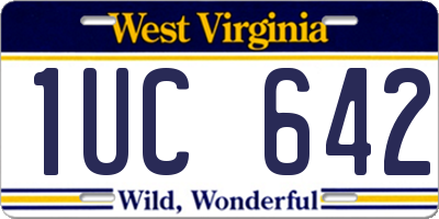 WV license plate 1UC642