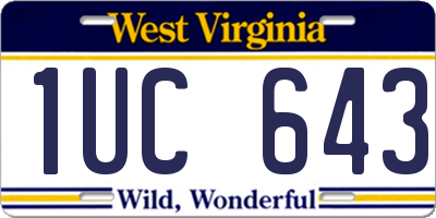 WV license plate 1UC643
