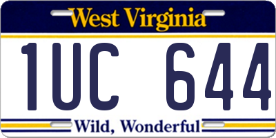 WV license plate 1UC644