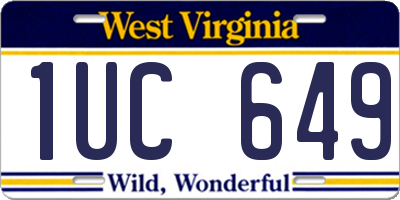 WV license plate 1UC649