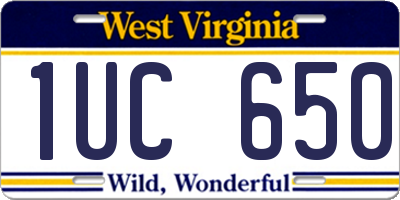 WV license plate 1UC650