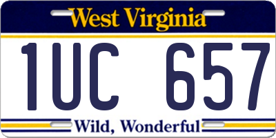 WV license plate 1UC657